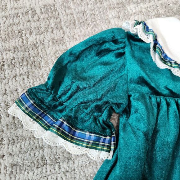 Good Lads vintage holiday special occasion velvet green dress size 18 months - Picture 11 of 12